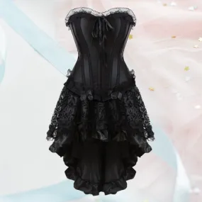 Lady of the Shadows Goth      Corset with Optional Skirt Dress Set Dark Academia Kawaii Academia Y2K Cottagecore Coquette Fairycore Dollette Princesscore Bottoms